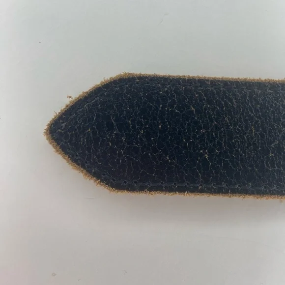 Western leather belt, solid metal buckle- American flag etching.size 38 … - Picture 8 of 11